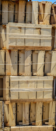 Wallpaper Mural pile of empty fruit wooden boxes Torontodigital.ca