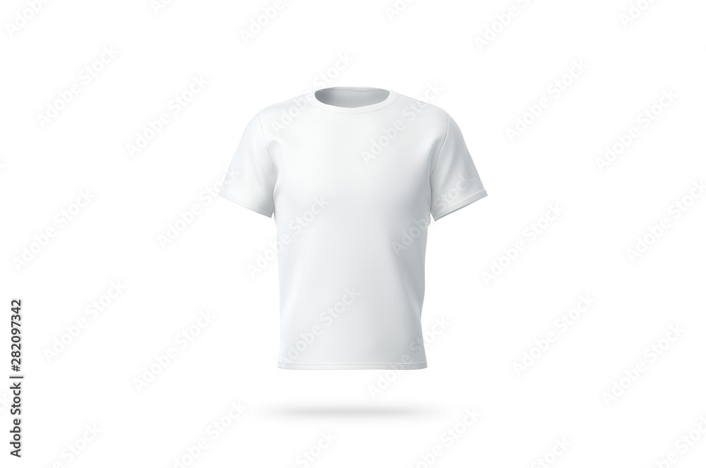 Blank white clean t-shirt mockup, isolated, front view, 3d rendering. Empty  tshirt model mock up. Clear fabric cloth for football or style outfit  template. ilustración de Stock | Adobe Stock