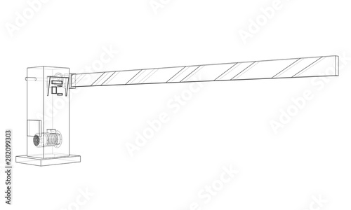 Outline Barrier gate. Vector