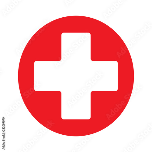 first aid medical sign flat icon for apps and web