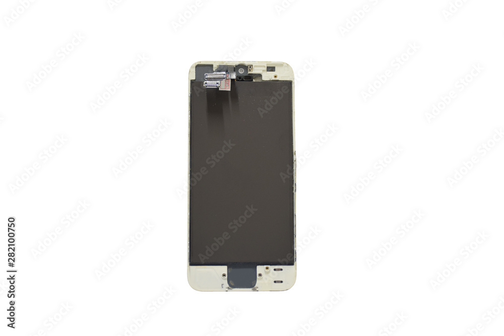 Spare Parts Replacement LCD Display for Smartphone isolated on white background with Clipping path Spare Parts Replacement LCD Display for Smartphone isolated on white background with Clipping path