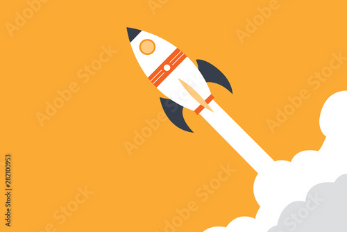 Space rocket launch. Vector illustration