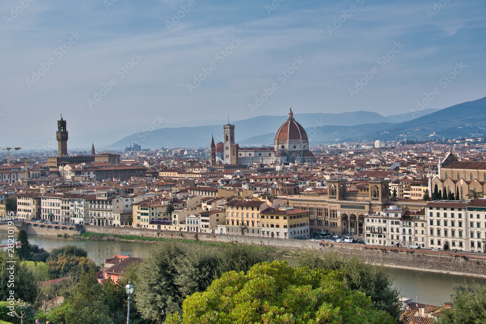 Panorama of the city of Florence. View from the observation deck on Piazzale Michelangelo.