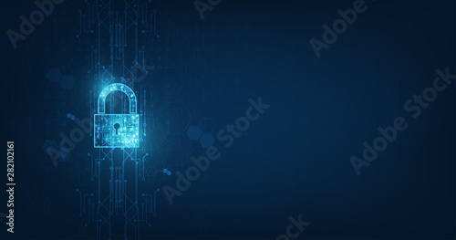Abstract security digital technology background.protection mechanism and system privacy.vector illustration. photo