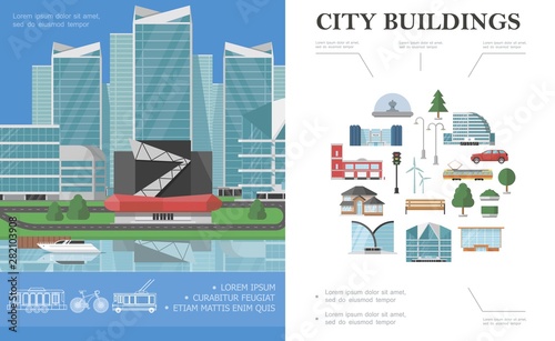 Flat City Colorful Concept