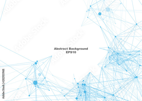 Abstract mesh on white background with circle, lines and shapes. illustration vector design background