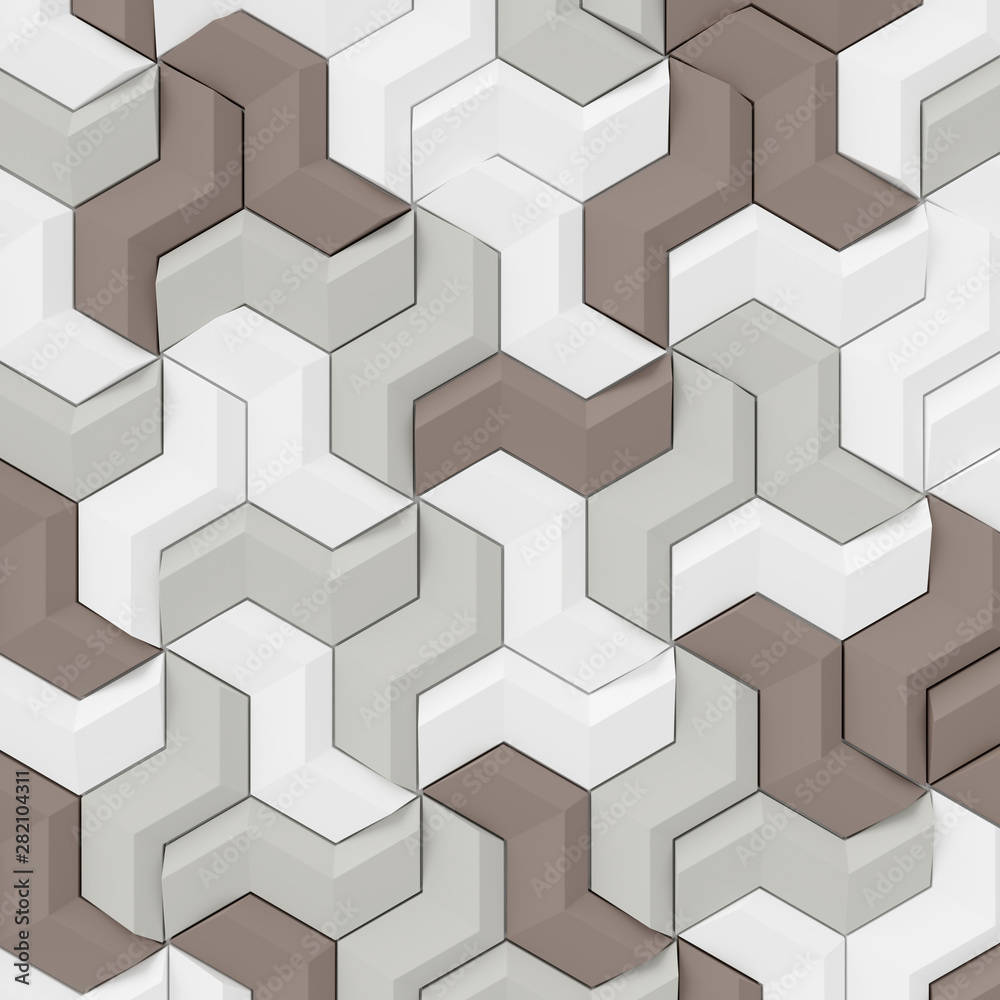 Abstract background of modern tile wall. 3D rendering.