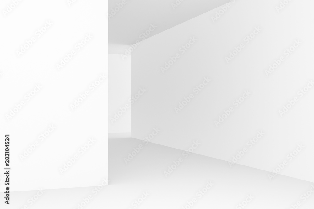 Fototapeta premium Abstract background of white interior design. 3D rendering.