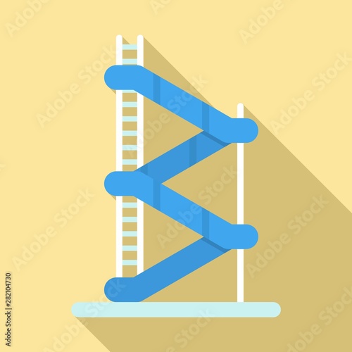 Aquapark jumping tower icon. Flat illustration of aquapark jumping tower vector icon for web design