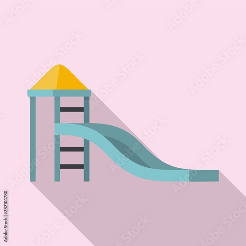 Kid slide icon. Flat illustration of kid slide vector icon for web design