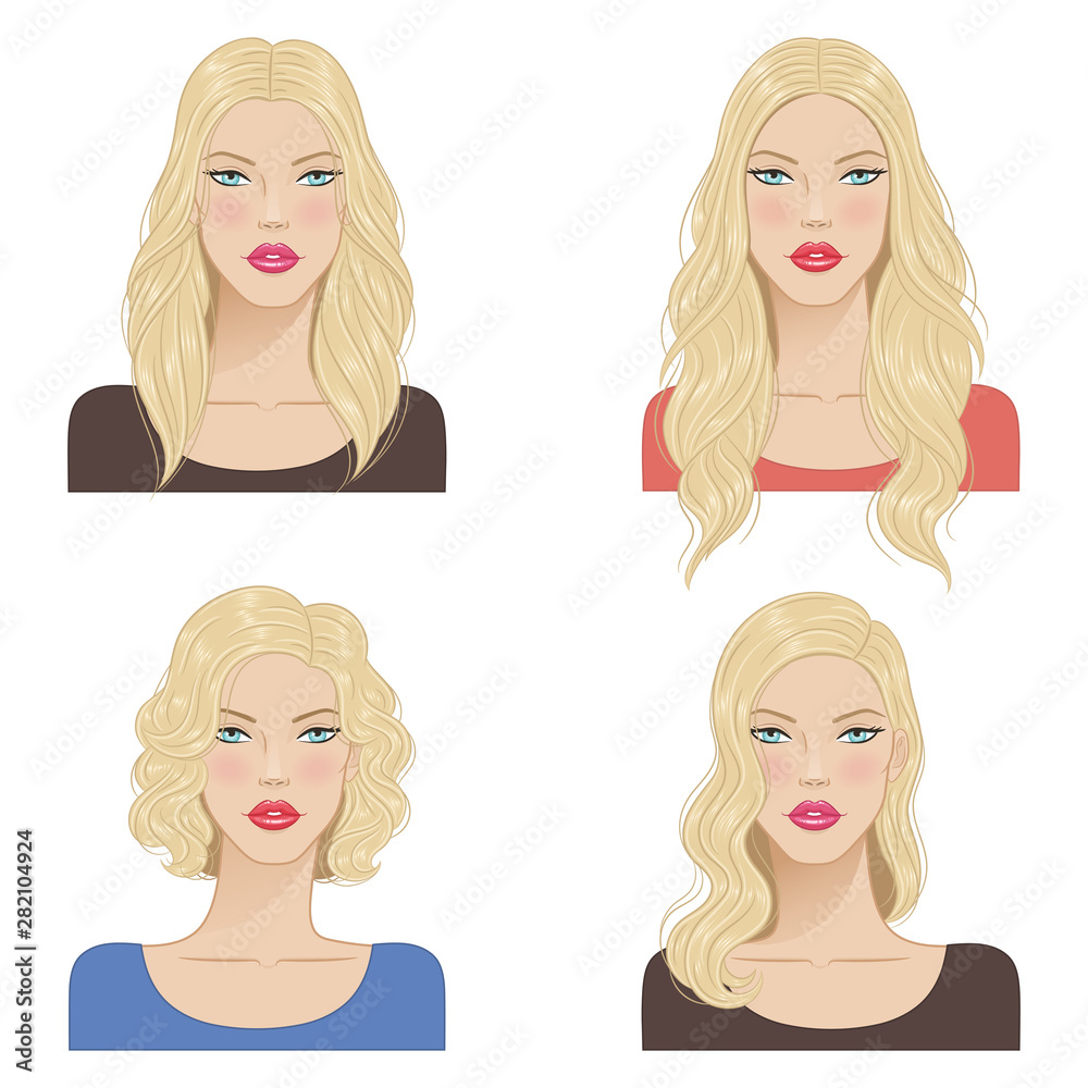 Beautiful fashion blonde women, vector illustration. Beautiful fashion blonde women, vector illustration.