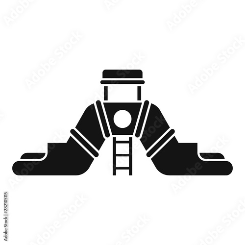 Double aquapark slide icon. Simple illustration of double aquapark slide vector icon for web design isolated on white background