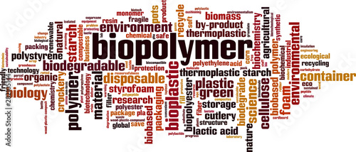 Biopolymer word cloud photo