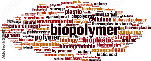 Biopolymer word cloud photo