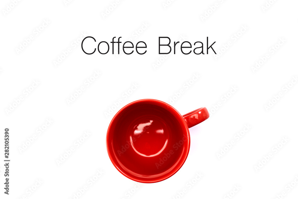 Empty Red cup for coffee and tea on white Empty Red cup for coffee and tea on white