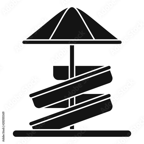 Aquapark kid umbrella slide icon. Simple illustration of aquapark kid umbrella slide vector icon for web design isolated on white background