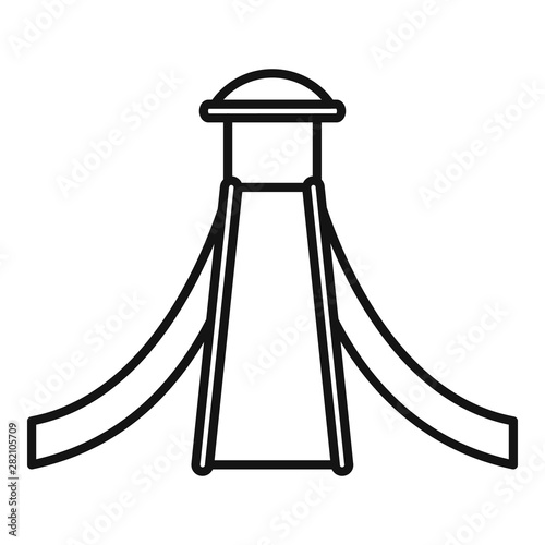 Kid aquapark slide icon. Outline kid aquapark slide vector icon for web design isolated on white background