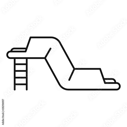 Rubber waterpark slide icon. Outline rubber waterpark slide vector icon for web design isolated on white background