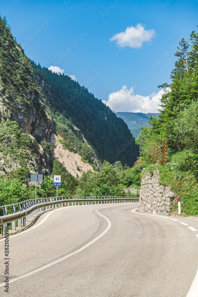 view of the speed road mountains on background view of the speed road mountains on background