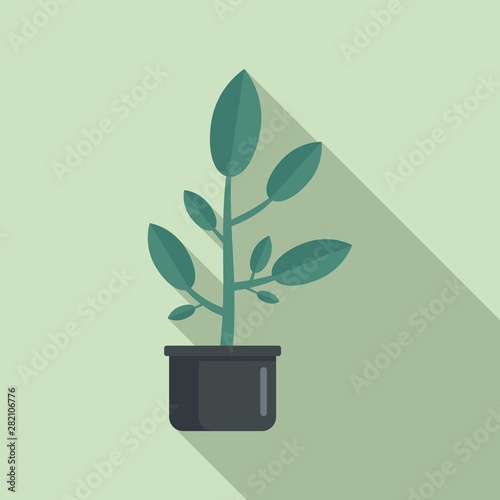Leaf houseplant pot icon. Flat illustration of leaf houseplant pot vector icon for web design