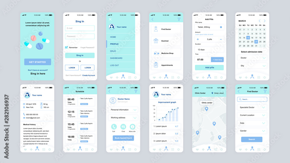 Medical App Template, Medical App Design