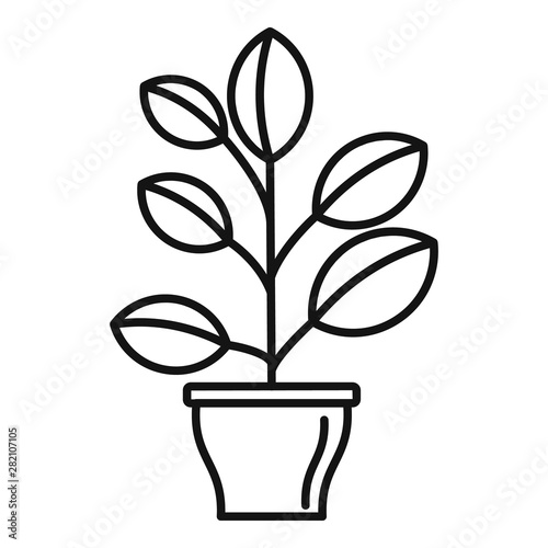 High houseplant icon. Outline high houseplant vector icon for web design isolated on white background
