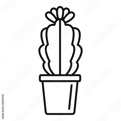 Indoor flower cactus icon. Outline indoor flower cactus vector icon for web design isolated on white background