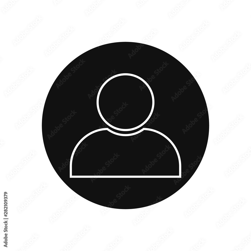 Black and white user icon vector illustration on white background Black and white user icon vector illustration on white background