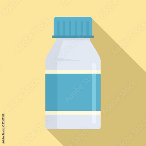 Vitamin pill jar icon. Flat illustration of vitamin pill jar vector icon for web design