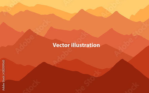 beautiful background vector landscape illustration with mountain and sky. for banners, websites and cards
