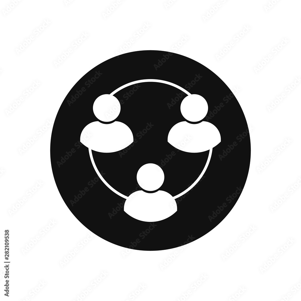 Black and white user chain icon vector illustration Black and white user chain icon vector illustration