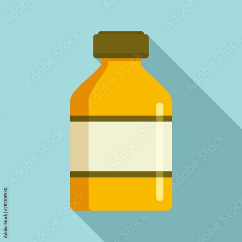 Vaccine bottle icon. Flat illustration of vaccine bottle vector icon for web design