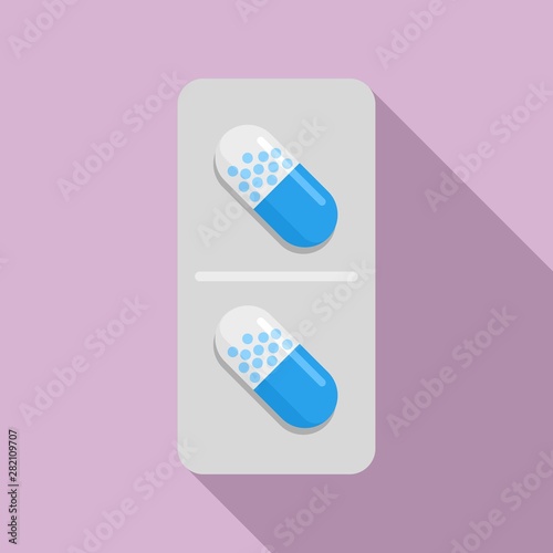 Modern antibiotic capsule icon. Flat illustration of modern antibiotic capsule vector icon for web design