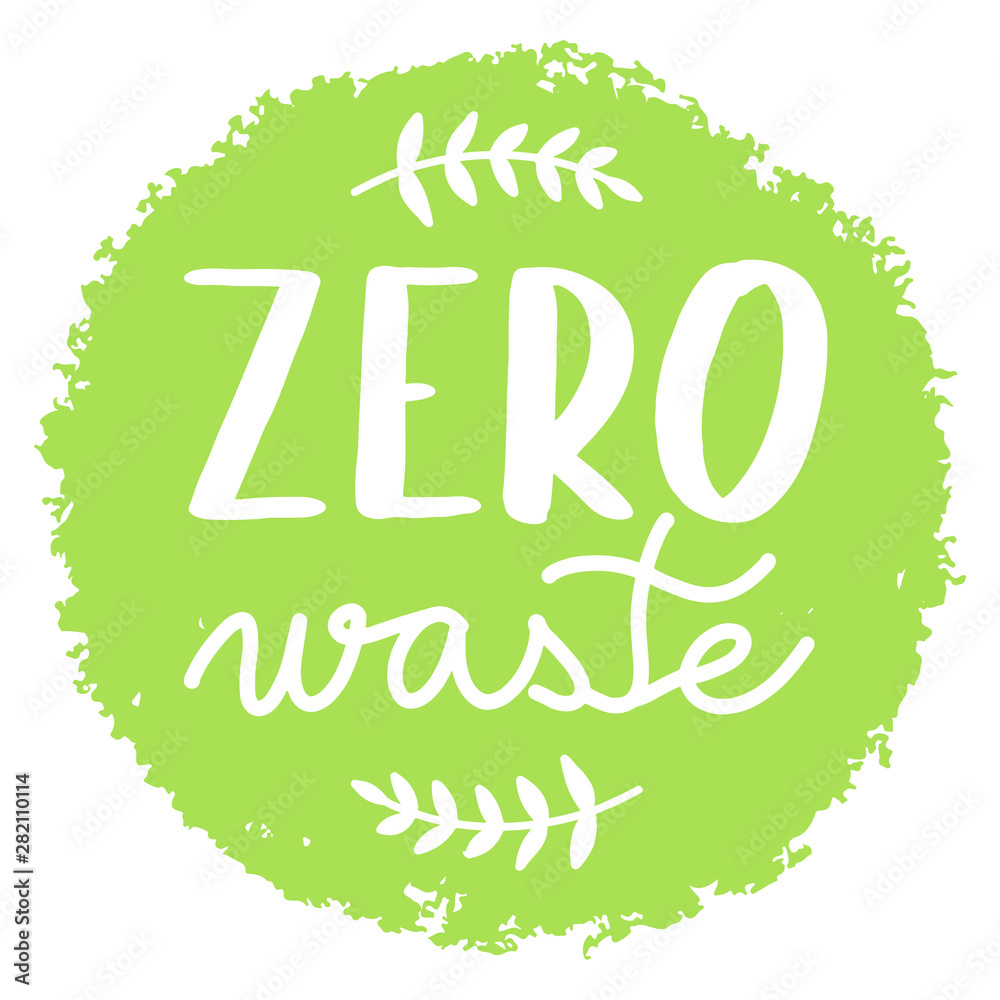 Zero waste green circle or badge Zero waste green circle or badge