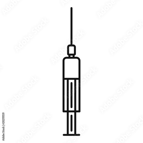Blood syringe icon. Outline blood syringe vector icon for web design isolated on white background