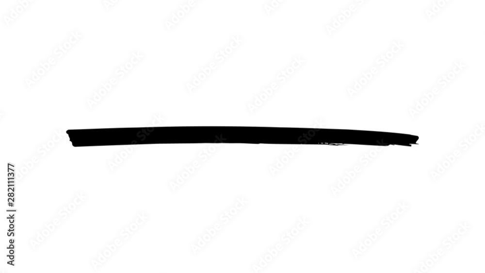 Animation of drawing a thin and short brush stroke Animation of drawing a thin and short brush stroke