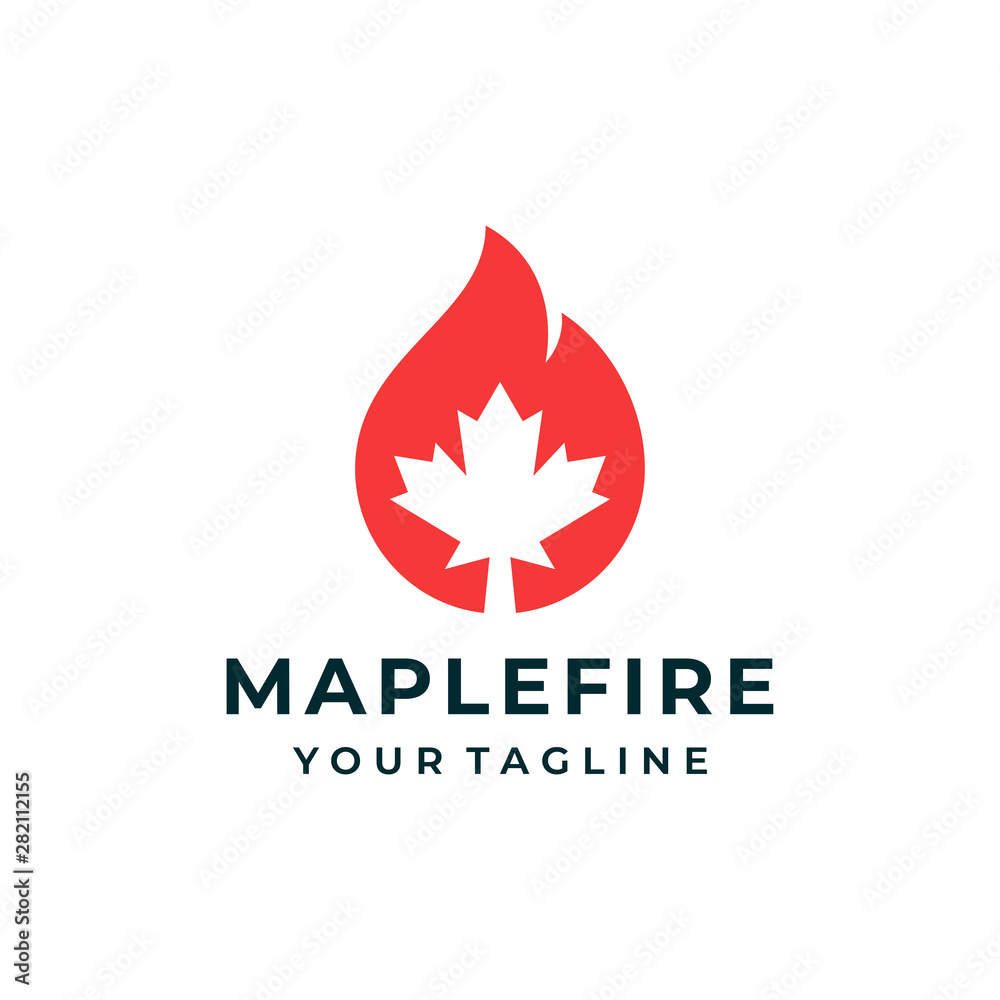 Maple leaf fire logo and icon design vector. Maple leaf fire logo and icon design vector.