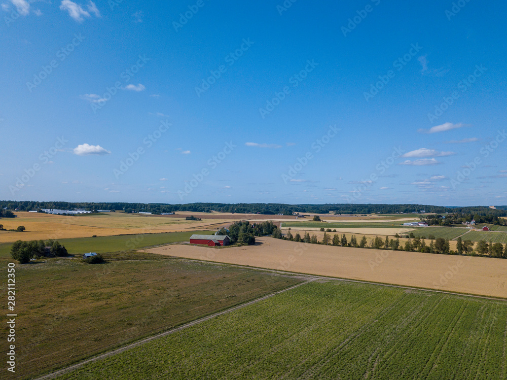 Finnish countriside and fields.