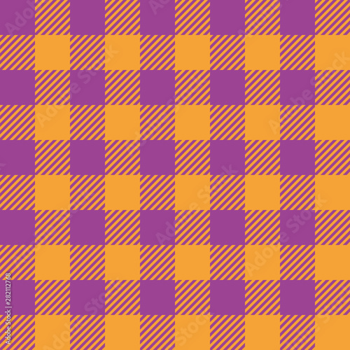 checkered background of stripes in orange and purple