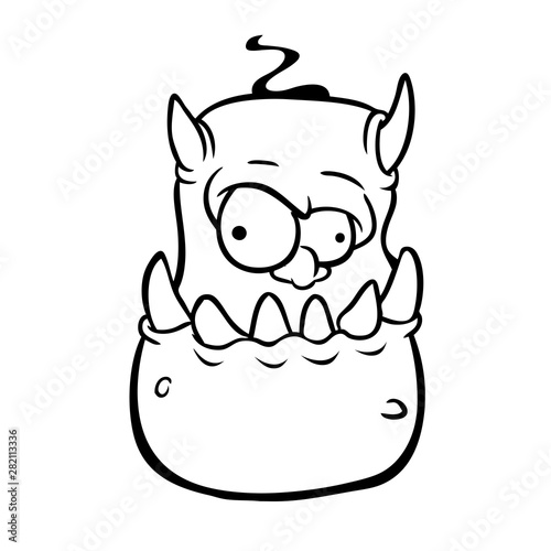 Angry cartoon monster demon character