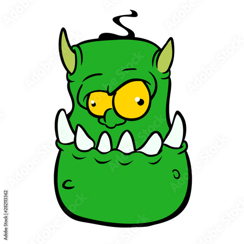 Angry cartoon monster demon character