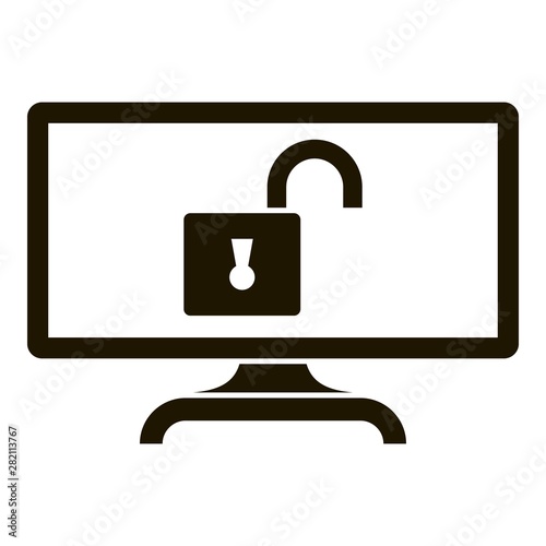 Unlock smart monitor icon. Simple illustration of unlock smart monitor vector icon for web design isolated on white background