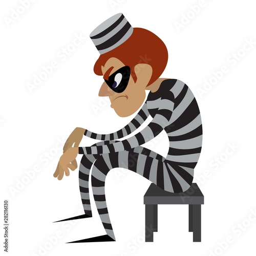Burglar prison clothes icon. Cartoon of burglar prison clothes vector icon for web design isolated on white background