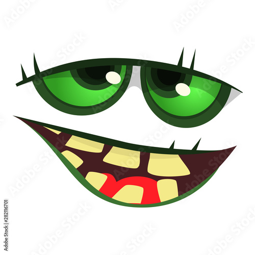 Cartoon agry monster face avatar