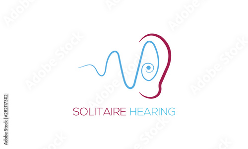 Hearing, ear love logo icon vector template