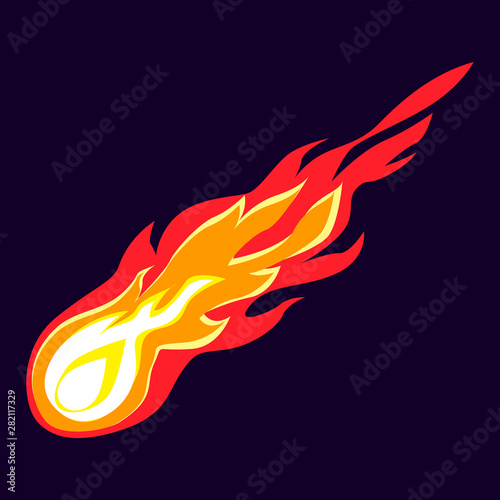 Flying meteorite icon. Cartoon of flying meteorite vector icon for web design isolated on white background