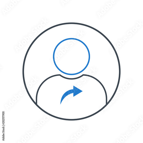 Color user line art circle icon vector illustration on white background