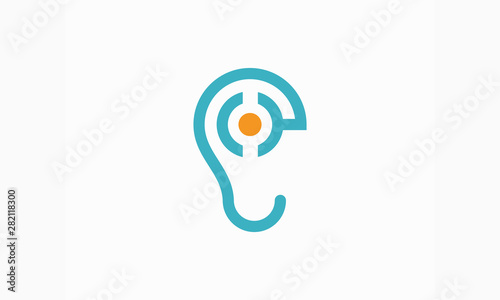 Hearing, ear love logo icon vector template