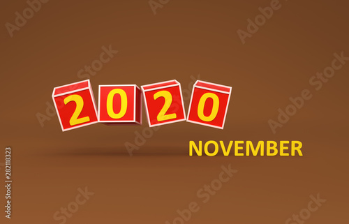 New Year 2020 Creative Design Concept - 3D Rendered Image