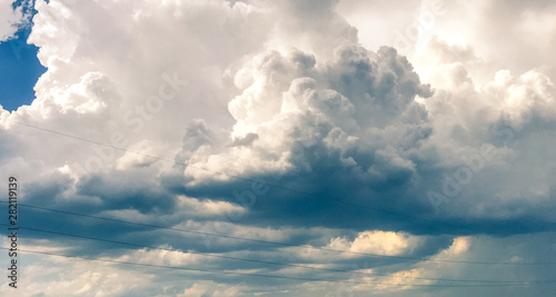 white clouds and blue sky